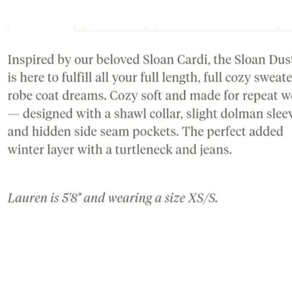 OZMA Sz M/L Sloan Duster Bark Open Front Cardigan Sweater Alpaca Thick - Picture 11 of 12